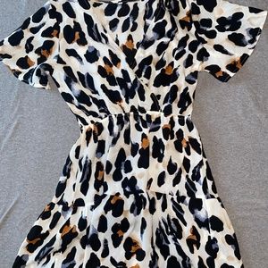 Cheetah Print Layered Mini Dress - Women's Size Small